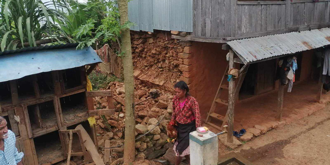 भूकम्पले धादिङमा २० घर भत्किए, ७५ वटा चर्किए